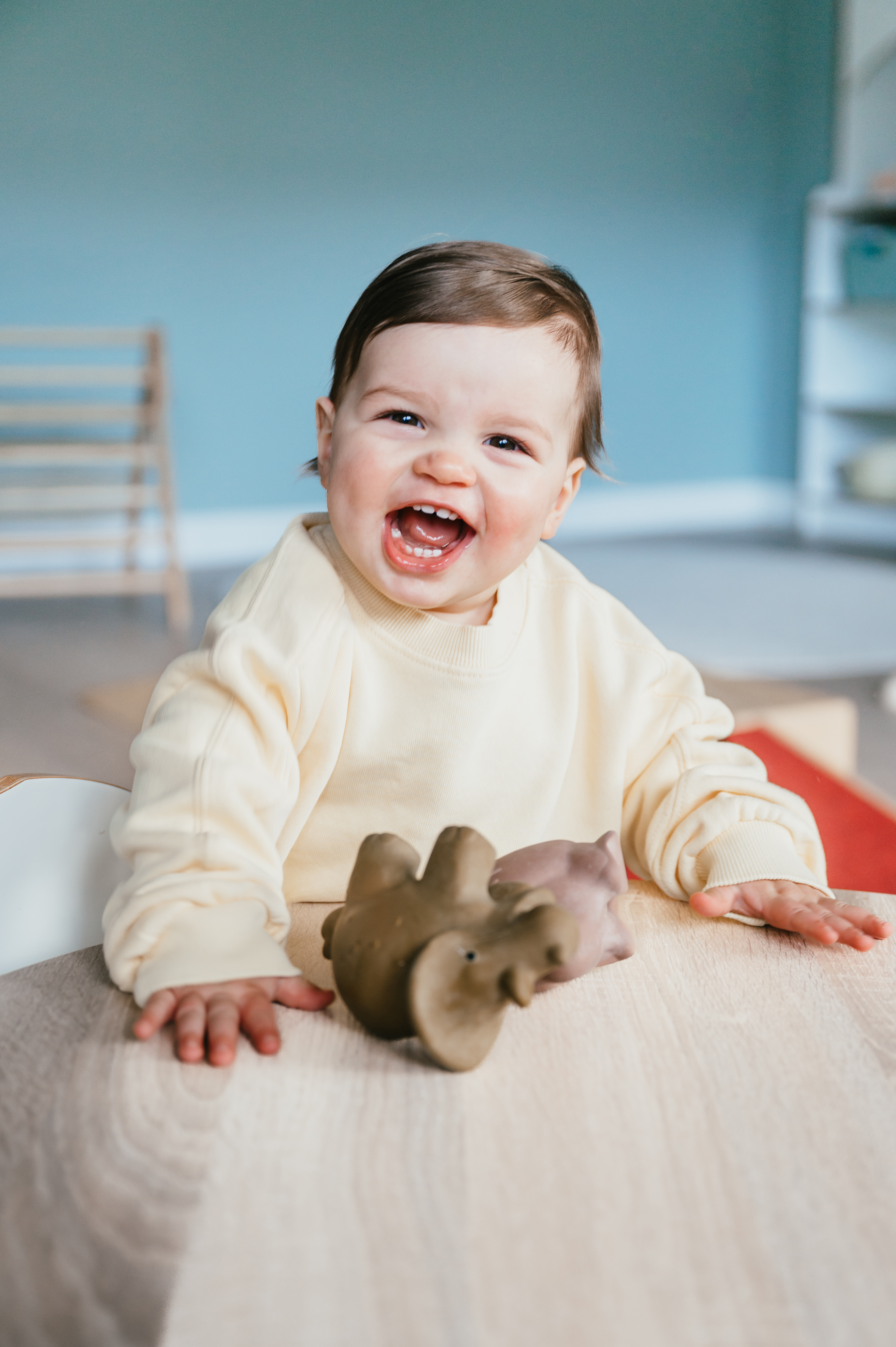 Lachende baby op Kinderdagverblijf kinderopvang CompaNanny